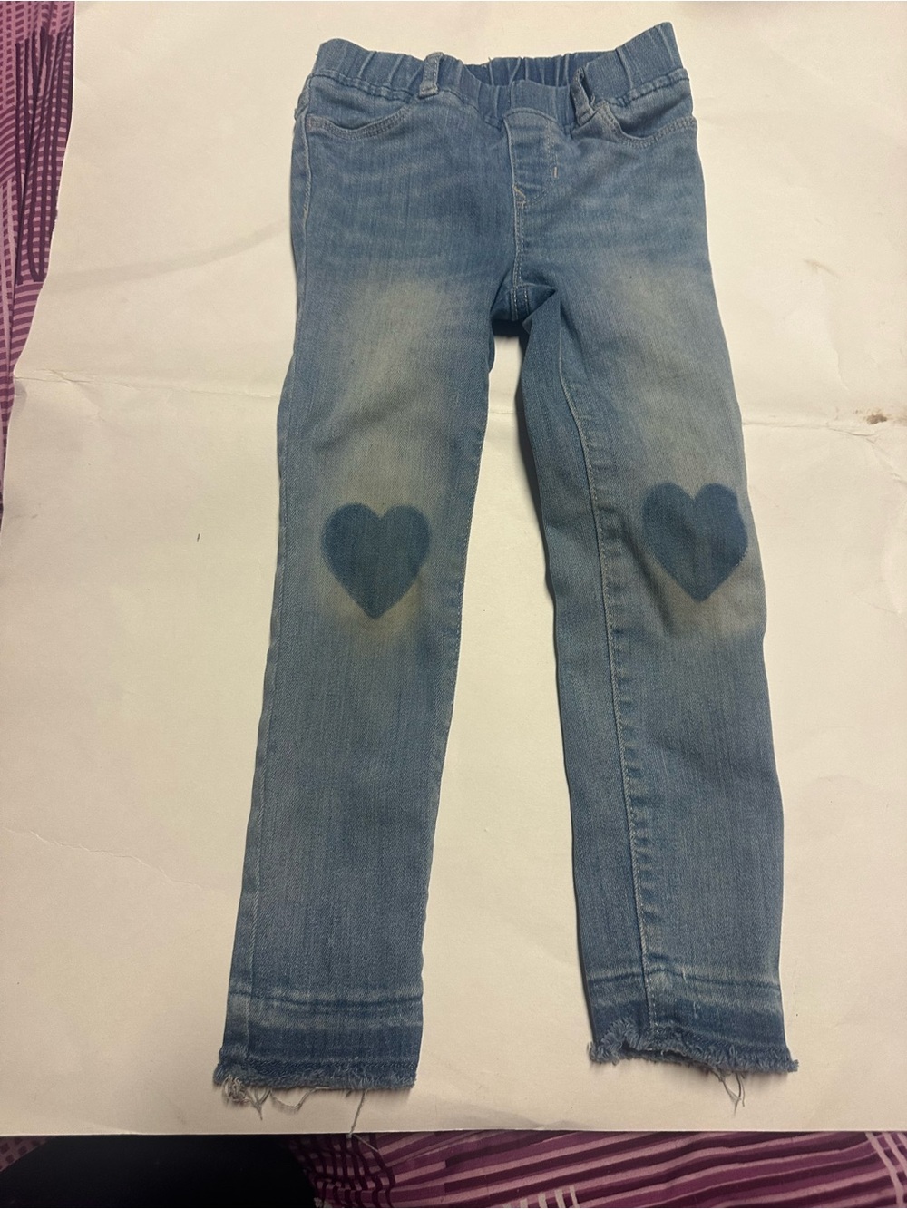 GAP Light Blue‎ Denim Leggings with Heart Knee Patches